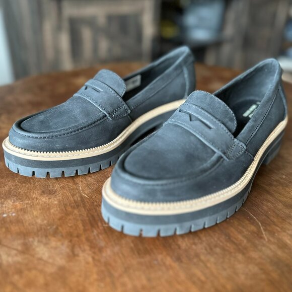 TOMS Women's Black Leather Cara Loafer | US Size 7.5 | Like New - Picture 2 of 8